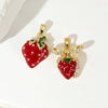 Strawberry Fruit Pendant Necklace Titanium Steel Electroplating Sweet Style
