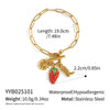 Strawberry Fruit Shape Stainless Steel Light Luxury Stylish Ot Buckle Bracelet Jewelry For Women With Electroplating