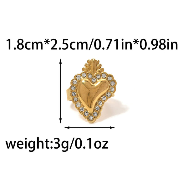 Strawberry Pattern Stainless Steel Electroplated Women's Earrings And Ring Set