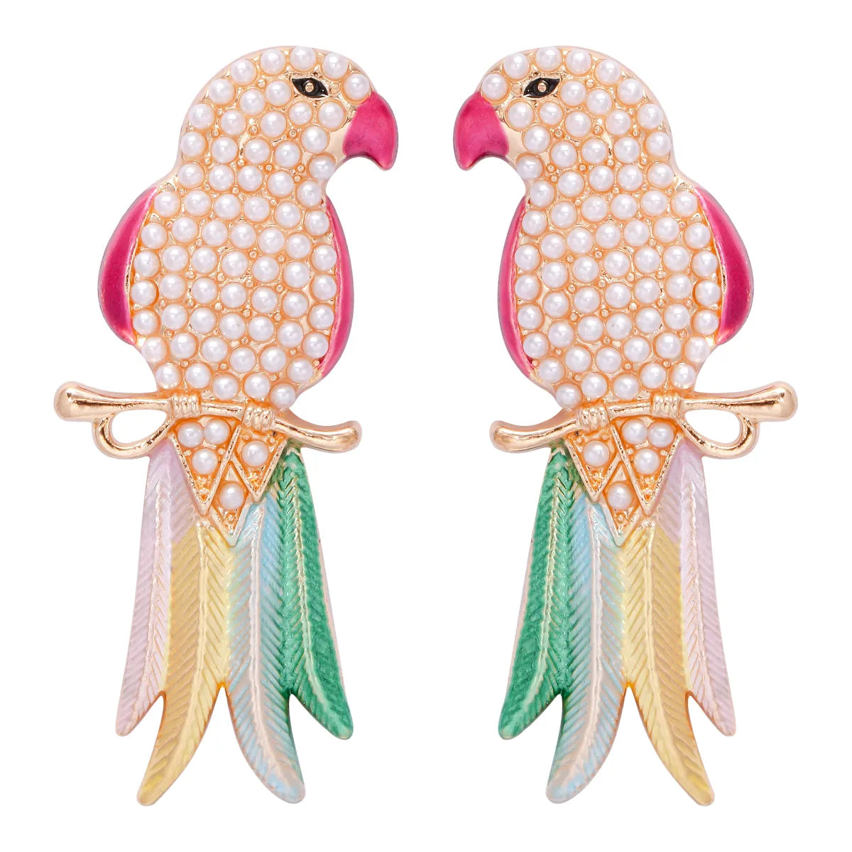 Streetwear Animal Bird Alloy Inlay Rhinestones Pearl Women's Ear Studs