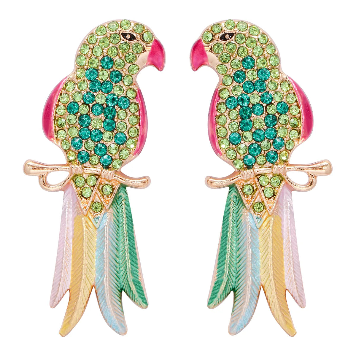 Streetwear Animal Bird Alloy Inlay Rhinestones Pearl Women's Ear Studs