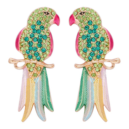 Streetwear Animal Bird Alloy Inlay Rhinestones Pearl Women's Ear Studs