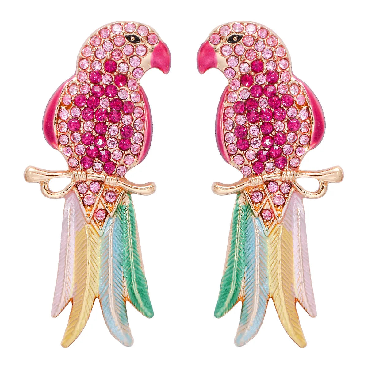 Streetwear Animal Bird Alloy Inlay Rhinestones Pearl Women's Ear Studs