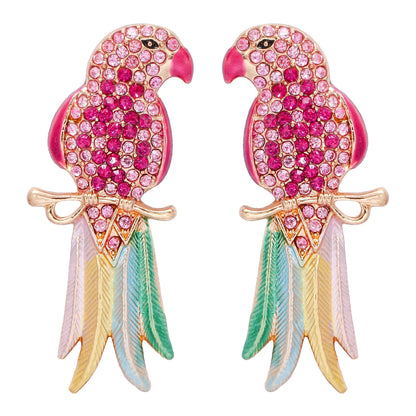 Streetwear Animal Bird Alloy Inlay Rhinestones Pearl Women's Ear Studs