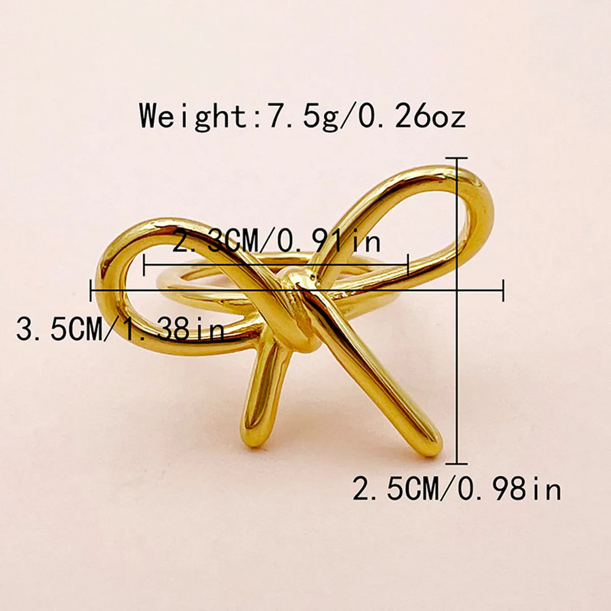 Streetwear Bow Knot Stainless Steel Plating Gold Plated Rings