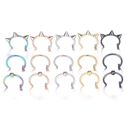 Streetwear C Shape Stainless Steel Lip Stud In Bulk