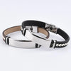 Streetwear Color Block 201 Stainless Steel Pu Leather Unisex Wristband Men Cord & Leather Bracelets