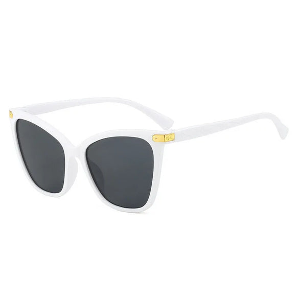 Streetwear Color Block Leopard Ac Cat Eye Full Frame Women'S Sunglasses