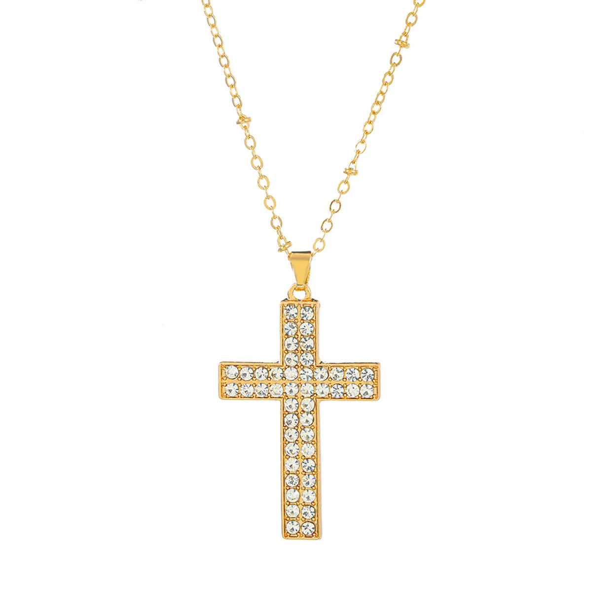 Streetwear Cross Alloy Plating Inlay Zircon Women's Pendant Necklace