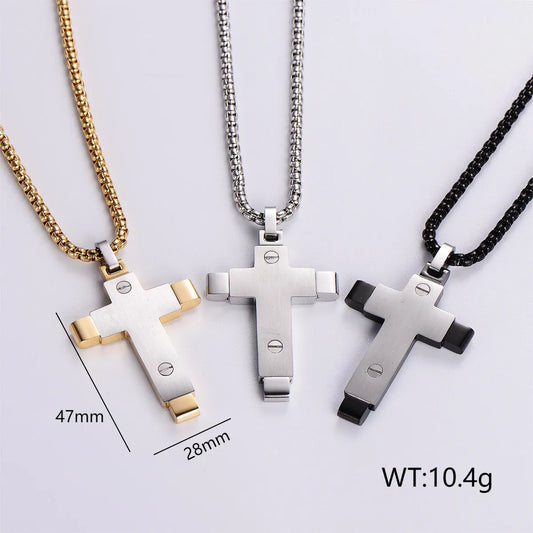 Streetwear Cross 304 Stainless Steel Plating Men'S