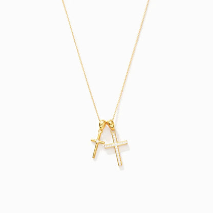 Streetwear Cross Sterling Silver Plating Inlay Zircon Pendant Necklace