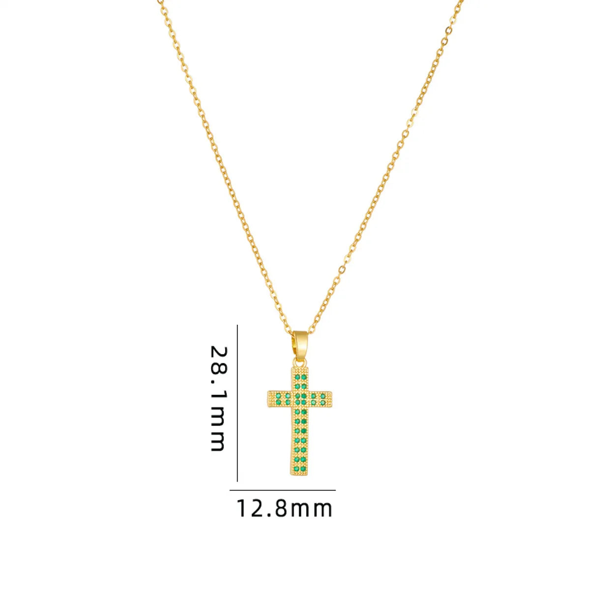 Streetwear Cross Titanium Steel Copper Plating Inlay Zircon Pendant Necklace