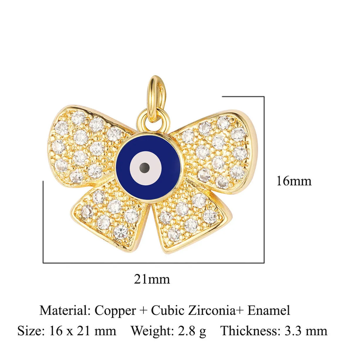 1 Piece Copper Zircon 18K Gold Plated Devil'S Eye Dragonfly