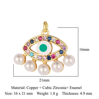 1 Piece Copper Zircon 18K Gold Plated Devil'S Eye Dragonfly