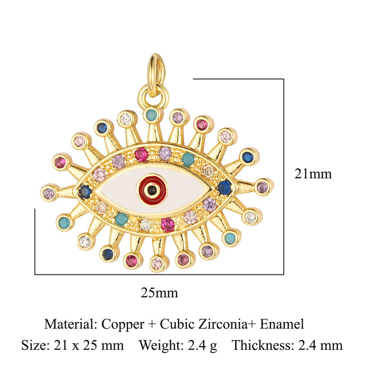 1 Piece Copper Zircon 18K Gold Plated Devil'S Eye Dragonfly