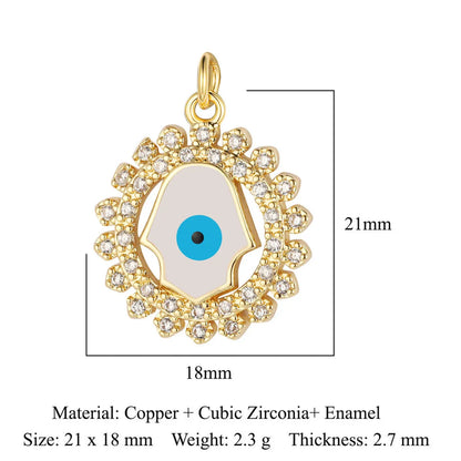 1 Piece Copper Zircon 18K Gold Plated Devil'S Eye Dragonfly