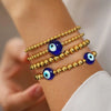 Streetwear Eye Metal Beaded Knitting Women'S Bracelets