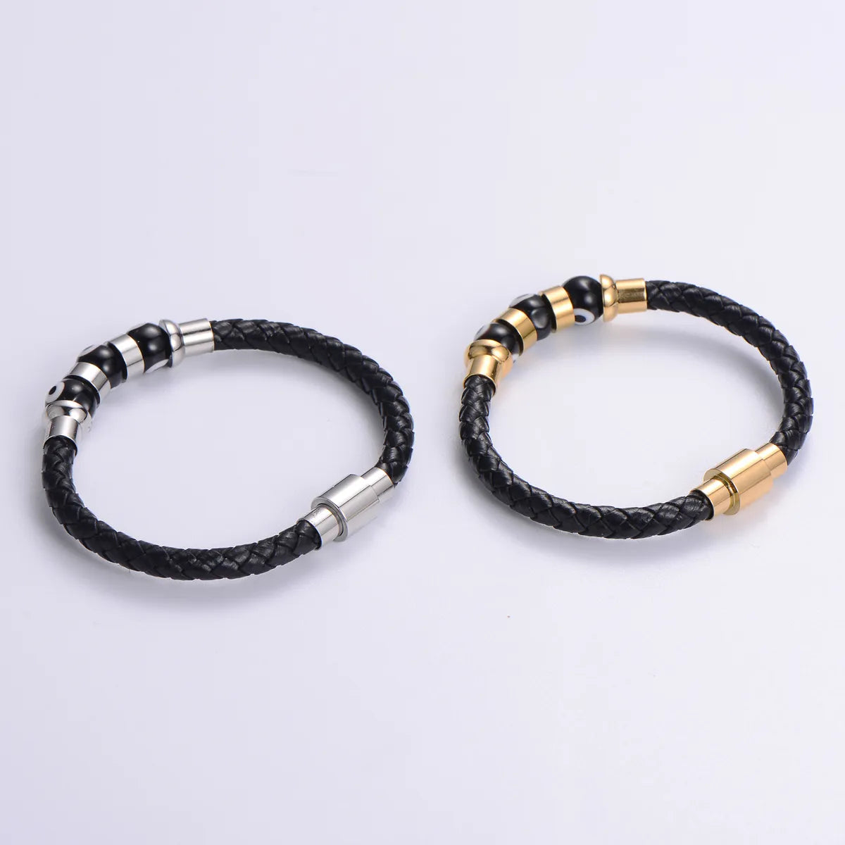 Streetwear Eye 304 Stainless Steel 18K Gold Plated No Inlaid Bracelets In Bulk