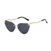 Streetwear Geometric Pc Cat Eye Frameless Women'S Sunglasses
