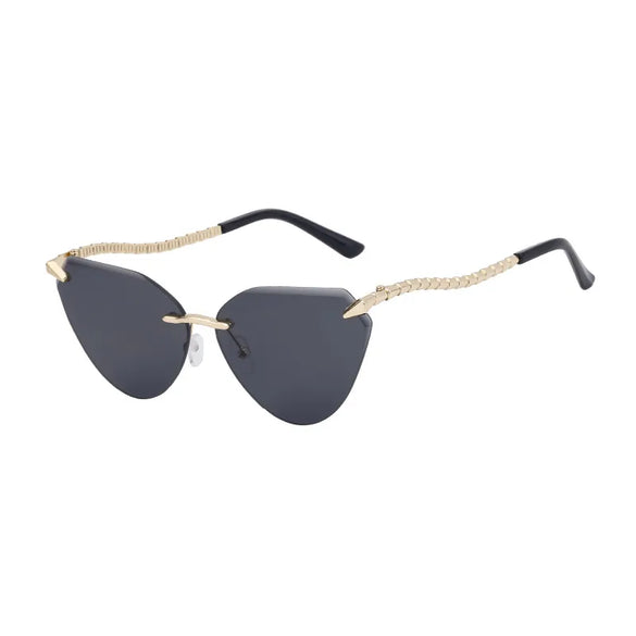 Streetwear Geometric Pc Cat Eye Frameless Women'S Sunglasses