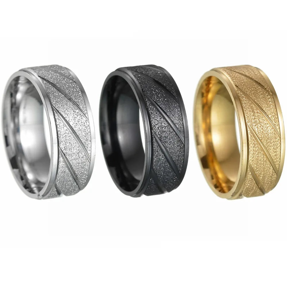 Streetwear Geometric Solid Color 201 Stainless Steel Plating Gold Plated Unisex Rings