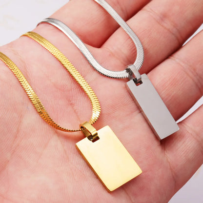 Streetwear Geometric Stainless Steel Plating Gold Plated Silver Plated Pendant Necklace