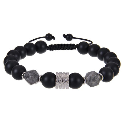 Streetwear Geometric Alloy Tiger Eye Obsidian Men'S Bracelets