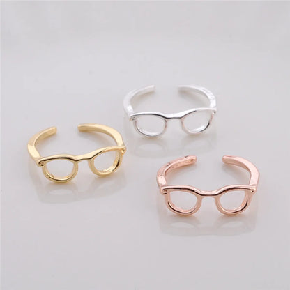 Streetwear Glasses Alloy Plating Women'S Open Rings