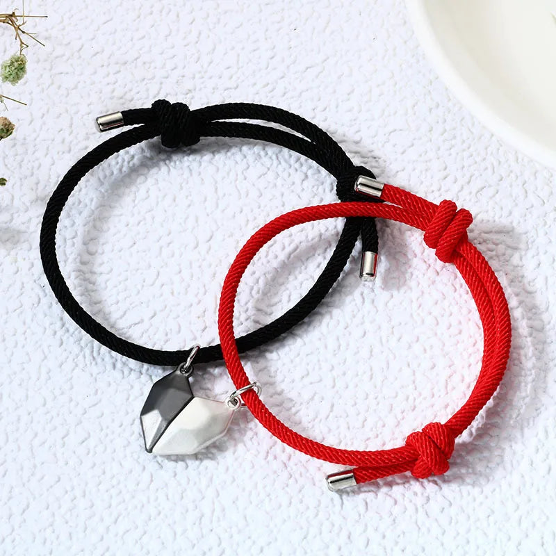 Streetwear Heart Shape Alloy Rope Valentine'S Day Unisex Drawstring Bracelets