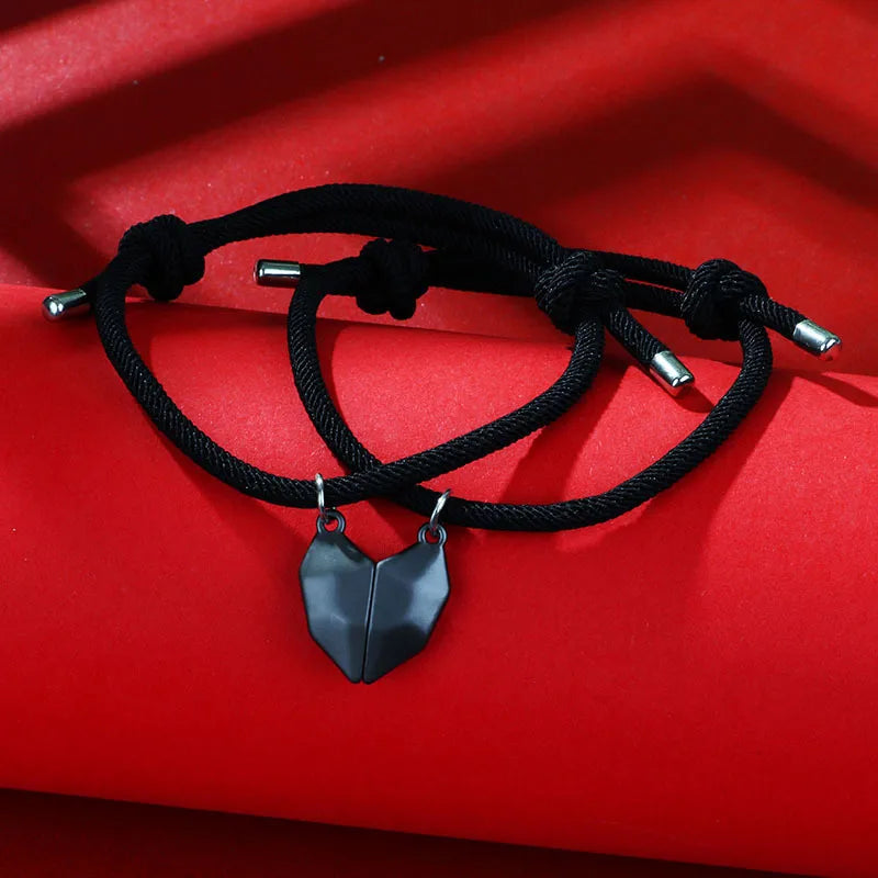 Streetwear Heart Shape Alloy Rope Valentine'S Day Unisex Drawstring Bracelets