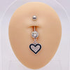 Streetwear Heart Shape Butterfly Stainless Steel Plating Inlay Women'S Belly Ring