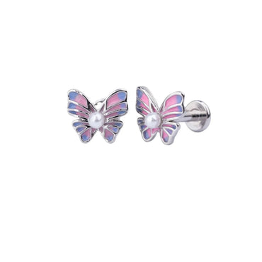 Streetwear Heart Shape Snake Butterfly Copper Plating Inlay Zircon Lip Stud