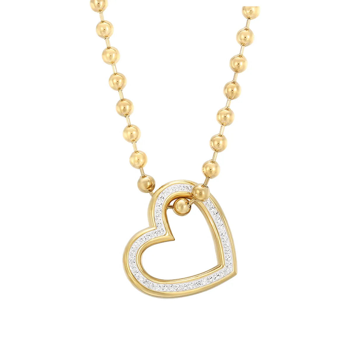 Wholesale Jewelry Streetwear Heart Shape Stainless Steel 18K Gold Plated Plating Bracelets Necklace