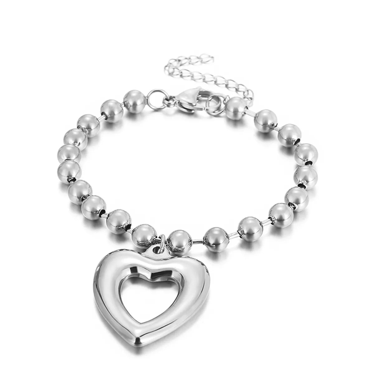 Wholesale Jewelry Streetwear Heart Shape Stainless Steel 18K Gold Plated Plating Bracelets Necklace