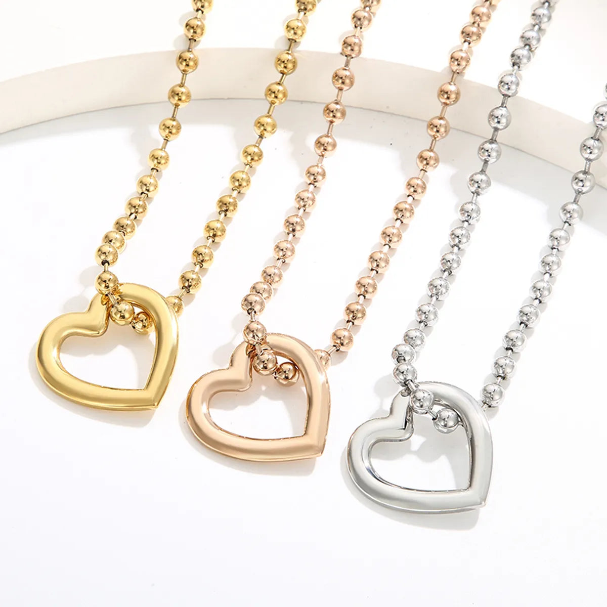 Wholesale Jewelry Streetwear Heart Shape Stainless Steel 18K Gold Plated Plating Bracelets Necklace