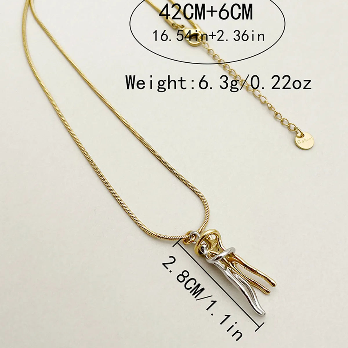 Streetwear Human Stainless Steel Plating Gold Plated Pendant Necklace