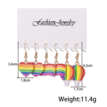 Streetwear Letter Rainbow Alloy Enamel Plating Women's Ear Hook