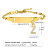 Streetwear Letter Stainless Steel Gold Plated Zircon Bangle In Bulk