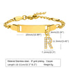 Streetwear Letter Stainless Steel Gold Plated Zircon Bangle In Bulk