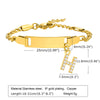 Streetwear Letter Stainless Steel Gold Plated Zircon Bangle In Bulk