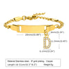 Streetwear Letter Stainless Steel Gold Plated Zircon Bangle In Bulk