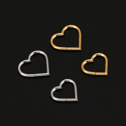 Streetwear Moon Heart Shape Stainless Steel Nose Ring