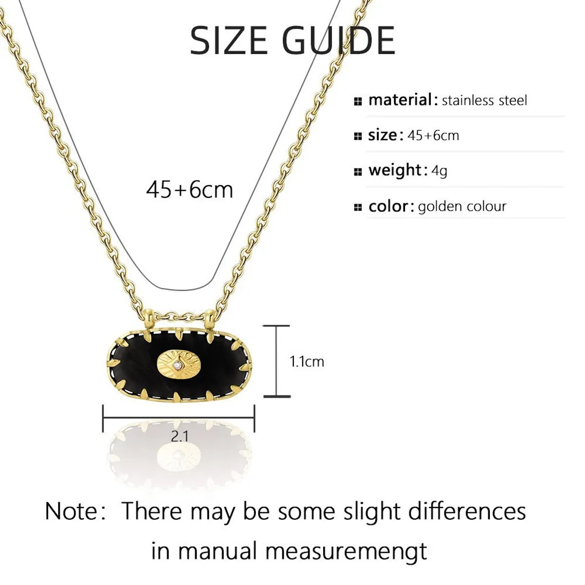 Streetwear Oval Stainless Steel Plating Inlay Acrylic 18k Gold Plated Pendant Necklace