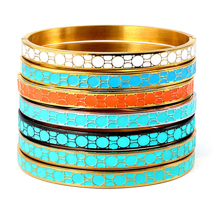 Streetwear Round Stainless Steel Bangle In Bulk