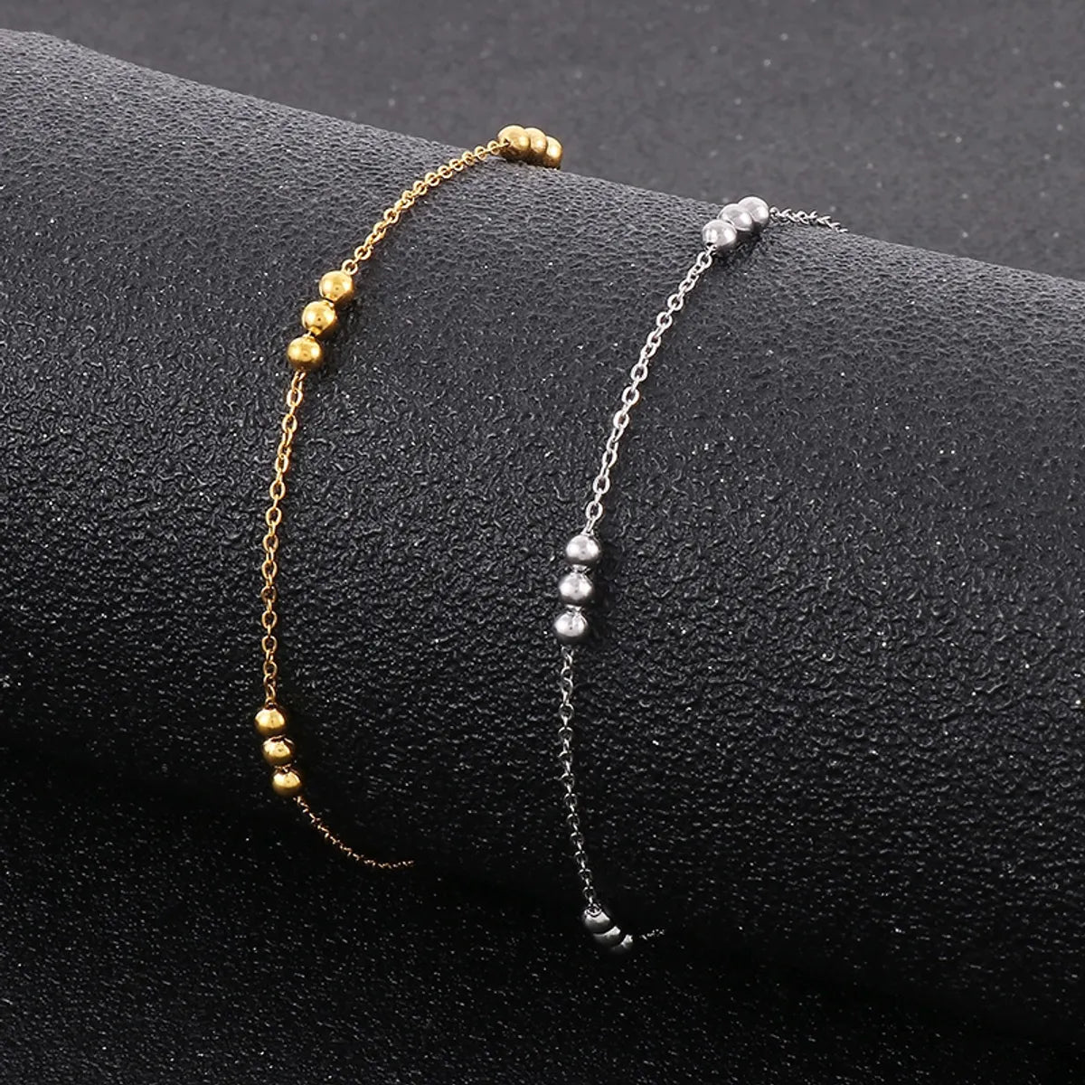 Streetwear Round Titanium Steel Plating 18k Gold Plated Bracelets Necklace