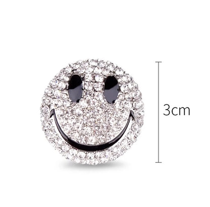 Streetwear Shiny Smile Face Alloy Inlay Rhinestones Couple Brooches