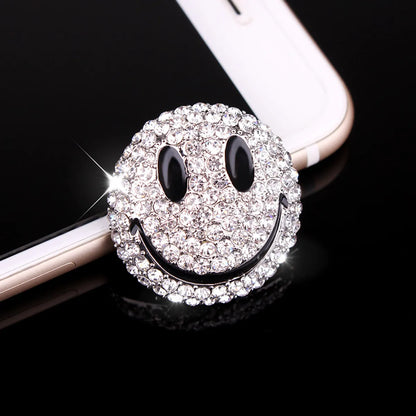 Streetwear Shiny Smile Face Alloy Inlay Rhinestones Couple Brooches