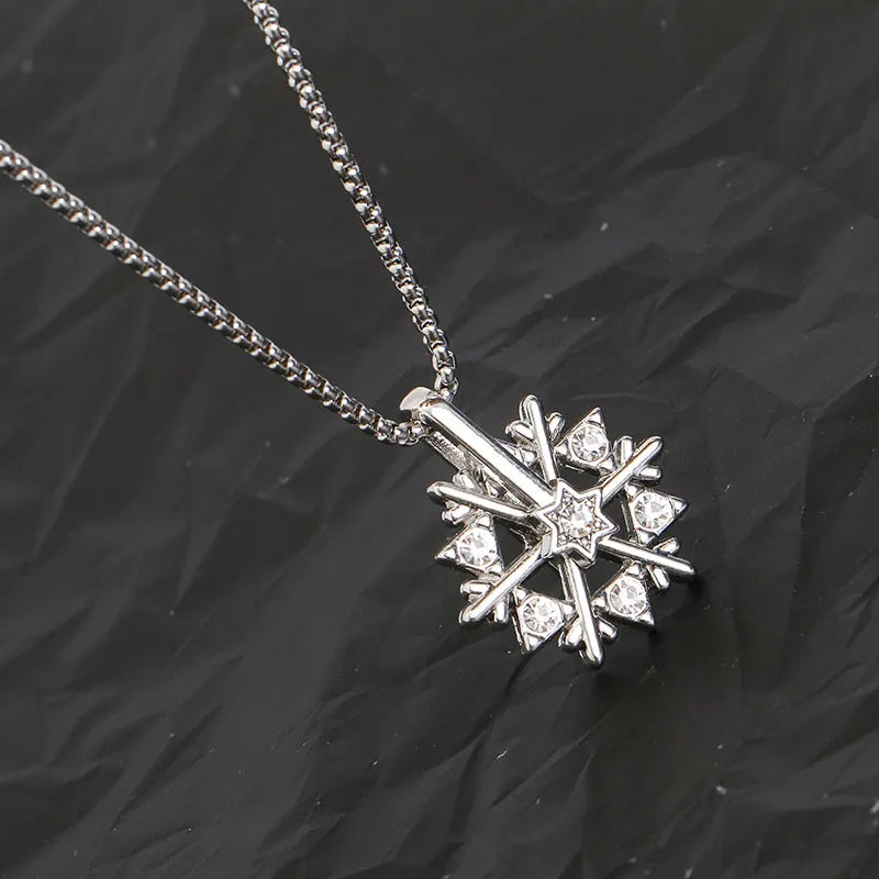 Streetwear Snowflake Alloy Titanium Steel Unisex Pendant Necklace