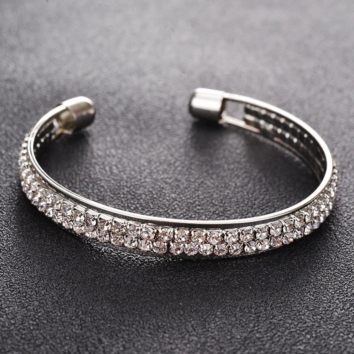 Streetwear Solid Color Artificial Gemstones Alloy Wholesale Bangle