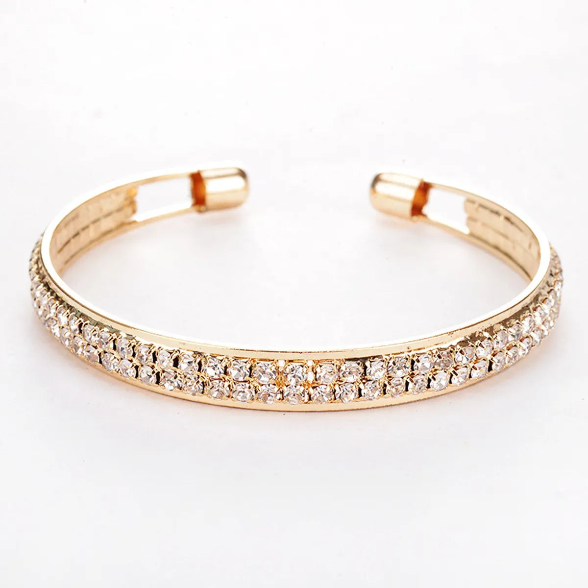 Streetwear Solid Color Artificial Gemstones Alloy Wholesale Bangle